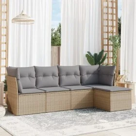 Garden sofa set with cushions 5 pieces beige synthetic rattan by , Garden sets - Ref: Foro24-3249398, Price: 321,11 €, Discou...