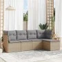 Garden sofa set with cushions 5 pieces beige synthetic rattan by , Garden sets - Ref: Foro24-3249398, Price: 321,11 €, Discou...