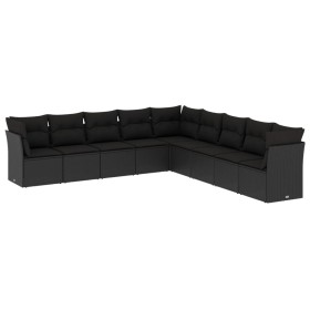 8-teiliges Gartensofa-Set und schwarze synthetische Rattankissen von , Gartensets - Ref: Foro24-3249614, Preis: 580,13 €, Rab...