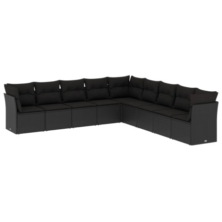 Set de sofás de jardín 8 piezas y cojines ratán sintético negro de , Conjuntos de jardín - Ref: Foro24-3249614, Precio: 580,1...