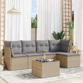 Gartensofa-Set mit Kissen, 6-teilig, beiges synthetisches Rattan von , Gartensets - Ref: Foro24-3249408, Preis: 374,04 €, Rab...