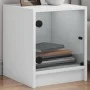 Nachttische mit Glastüren 2 Stück weiß 35x37x42 cm von , Nachttische - Ref: Foro24-836344, Preis: 40,99 €, Rabatt: %