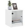 Bedside tables with glass doors 2 pcs white 35x37x42 cm by , Nightstands - Ref: Foro24-836344, Price: 41,35 €, Discount: %