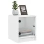 Nachttische mit Glastüren 2 Stück weiß 35x37x42 cm von , Nachttische - Ref: Foro24-836344, Preis: 40,99 €, Rabatt: %