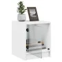 Nachttische mit Glastüren 2 Stück weiß 35x37x42 cm von , Nachttische - Ref: Foro24-836344, Preis: 40,99 €, Rabatt: %