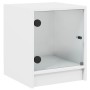 Bedside tables with glass doors 2 pcs white 35x37x42 cm by , Nightstands - Ref: Foro24-836344, Price: 41,35 €, Discount: %