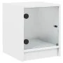 Nachttische mit Glastüren 2 Stück weiß 35x37x42 cm von , Nachttische - Ref: Foro24-836344, Preis: 40,99 €, Rabatt: %