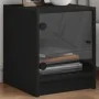 Bedside tables with glass doors 2 pcs black 35x37x42 cm by , Nightstands - Ref: Foro24-836346, Price: 41,10 €, Discount: %