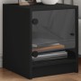 Mesitas de noche con puertas de vidrio 2 uds negro 35x37x42 cm de , Mesitas de noche - Ref: Foro24-836346, Precio: 41,43 €, D...