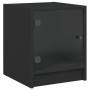 Nachttische mit Glastüren 2 Stück schwarz 35x37x42 cm von , Nachttische - Ref: Foro24-836346, Preis: 41,47 €, Rabatt: %