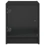 Bedside tables with glass doors 2 pcs black 35x37x42 cm by , Nightstands - Ref: Foro24-836346, Price: 41,10 €, Discount: %
