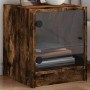 Nachttische mit Glastür, 2 Stück, geräucherte Eiche, 35 x 37 x 42 cm von , Nachttische - Ref: Foro24-836352, Preis: 40,20 €, ...