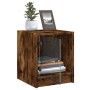 Nachttische mit Glastür, 2 Stück, geräucherte Eiche, 35 x 37 x 42 cm von , Nachttische - Ref: Foro24-836352, Preis: 40,20 €, ...