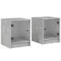 Glass door bedside tables 2 pcs concrete gray 35x37x42 cm by , Nightstands - Ref: Foro24-836350, Price: 39,86 €, Discount: %