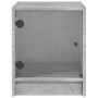Nachttische mit Glastür, 2 Stück, betongrau, 35 x 37 x 42 cm von , Nachttische - Ref: Foro24-836350, Preis: 40,20 €, Rabatt: %