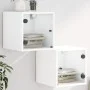 Bedside tables with glass doors 2 pcs white 35x37x35 cm by , Nightstands - Ref: Foro24-836463, Price: 51,82 €, Discount: %