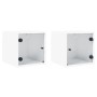 Bedside tables with glass doors 2 pcs white 35x37x35 cm by , Nightstands - Ref: Foro24-836463, Price: 52,49 €, Discount: %