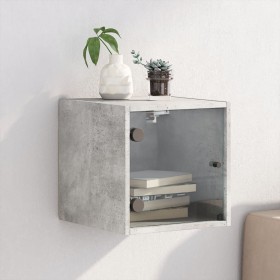 Nachttisch mit betongrauer Glastür 35x37x35 cm von , Nachttische - Ref: Foro24-836468, Preis: 32,48 €, Rabatt: %