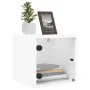 Bedside tables with glass doors 2 pcs white 35x37x35 cm by , Nightstands - Ref: Foro24-836463, Price: 51,82 €, Discount: %