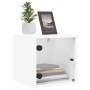 Nachttische mit Glastüren 2 Stück weiß 35x37x35 cm von , Nachttische - Ref: Foro24-836463, Preis: 52,49 €, Rabatt: %