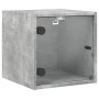 Nachttisch mit betongrauer Glastür 35x37x35 cm von , Nachttische - Ref: Foro24-836468, Preis: 32,48 €, Rabatt: %