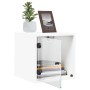 Nachttische mit Glastüren 2 Stück weiß 35x37x35 cm von , Nachttische - Ref: Foro24-836463, Preis: 52,49 €, Rabatt: %