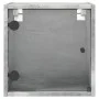 Mesita de noche con puerta de vidrio gris hormigón 35x37x35 cm de , Mesitas de noche - Ref: Foro24-836468, Precio: 32,05 €, D...
