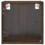 Nachttische mit Glastüren, 2 Einheiten, braune Eiche, 35 x 37 x 35 cm von , Nachttische - Ref: Foro24-836475, Preis: 54,75 €,...