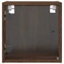 Nightstands with glass doors 2 units brown oak 35x37x35 cm by , Nightstands - Ref: Foro24-836475, Price: 54,01 €, Discount: %