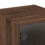 Nachttische mit Glastüren, 2 Einheiten, braune Eiche, 35 x 37 x 35 cm von , Nachttische - Ref: Foro24-836475, Preis: 54,75 €,...