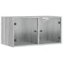Mueble de pared puertas de vidrio gris Sonoma 68,5x37x35 cm de , Taquillas y armarios de almacenamiento - Ref: Foro24-836507,...