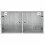 Mueble de pared puertas de vidrio gris Sonoma 68,5x37x35 cm de , Taquillas y armarios de almacenamiento - Ref: Foro24-836507,...