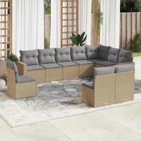 Garden sofa set with beige cushions 10 pieces synthetic rattan by , Modular outdoor sofas - Ref: Foro24-3251446, Price: 639,3...