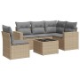 Garden sofa set with 6-piece synthetic rattan beige cushions by , Garden sets - Ref: Foro24-3218969, Price: 382,95 €, Discoun...