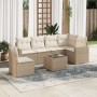 7-teiliges Gartensofa-Set und beigefarbene synthetische Rattankissen von , Gartensets - Ref: Foro24-3219028, Preis: 452,93 €,...