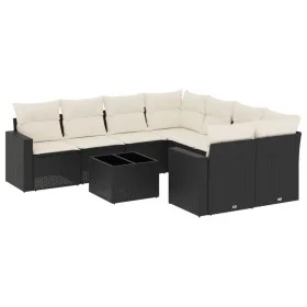 Set de sofás de jardín 8 piezas y cojines ratán sintético negro by , Modular outdoor sofas - Ref: Foro24-3251093, Price: 545,...