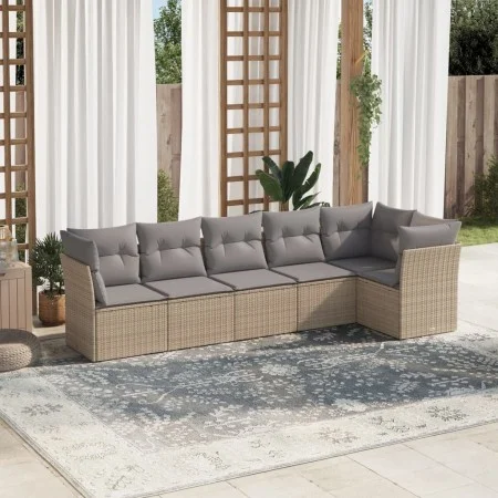 Set Gartensofas mit Kissen 6 Stück synthetisches Rattan beige von , Gartensets - Ref: Foro24-3217659, Preis: 372,57 €, Rabatt: %