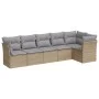 Set Gartensofas mit Kissen 6 Stück synthetisches Rattan beige von , Gartensets - Ref: Foro24-3217659, Preis: 372,57 €, Rabatt: %