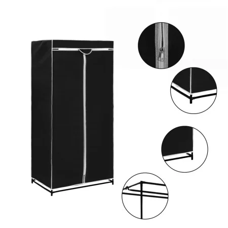 Schwarzer Kleiderschrank 75x50x160 cm von vidaXL, Kleiderschränke - Ref: Foro24-282437, Preis: 26,75 €, Rabatt: %