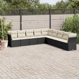 Set de sofás de jardín 8 piezas y cojines ratán sintético negro de , Conjuntos de jardín - Ref: Foro24-3217776, Precio: 492,8...