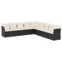 Set aus 8-teiligen Gartensofas und Kissen Kunstrattan schwarz von , Gartensets - Ref: Foro24-3217776, Preis: 492,87 €, Rabatt: %