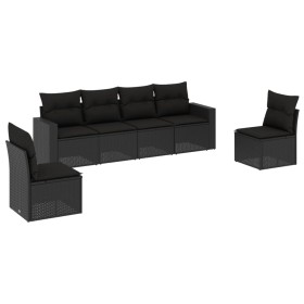 6-piece garden sofa set with black synthetic rattan cushions by , Modular outdoor sofas - Ref: Foro24-3251142, Price: 388,24 ...