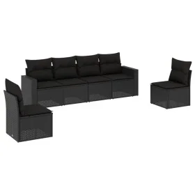 6-piece garden sofa set with black synthetic rattan cushions by , Modular outdoor sofas - Ref: Foro24-3251142, Price: 383,69 ...