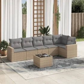 7-piece garden sofa set and beige synthetic rattan cushions by , Modular outdoor sofas - Ref: Foro24-3251336, Price: 493,68 €...
