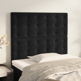 Cabeceros 2 unidades de terciopelo negro 80x5x78/88 cm