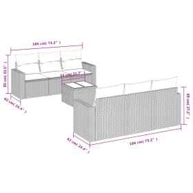 7-piece garden sofa set with gray PE rattan cushions by , Modular outdoor sofas - Ref: Foro24-3251047, Price: 473,61 €, Disco...