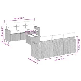 7-piece garden sofa set with gray PE rattan cushions by , Modular outdoor sofas - Ref: Foro24-3251047, Price: 466,23 €, Disco...