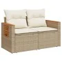 Garden sofa with 2-seater synthetic beige rattan cushions by , Outdoor sofas - Ref: Foro24-366067, Price: 215,30 €, Discount: %