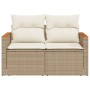 Gartensofa mit 2-Sitzer-Kissen Kunstrattan beige von , Outdoor-Sofas - Ref: Foro24-366067, Preis: 220,10 €, Rabatt: %
