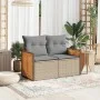 Garden sofa with 2-seater synthetic beige rattan cushions by , Outdoor sofas - Ref: Foro24-366099, Price: 168,18 €, Discount: %